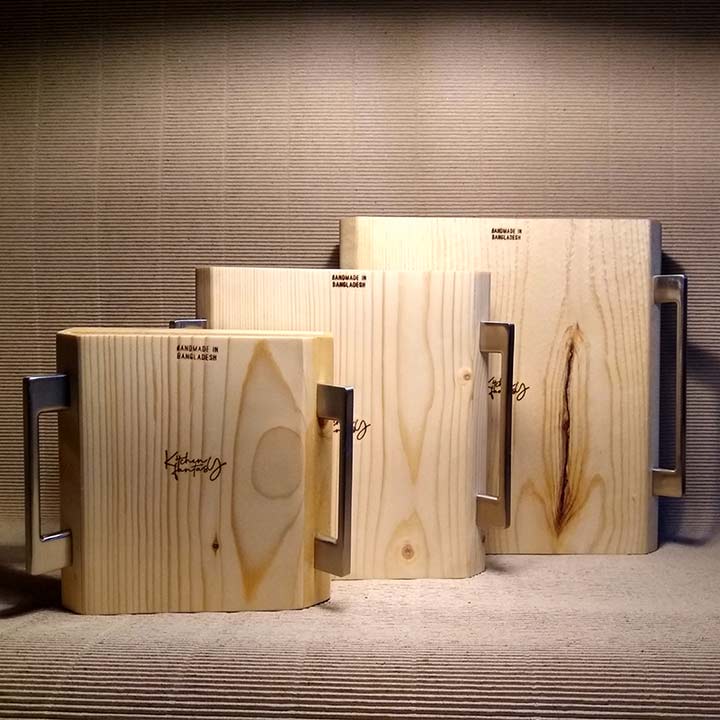 Wooden Centrepiece with SS base Small size