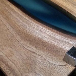 Epoxy river bed wooden serving tray
